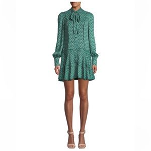 Alexis Green long Sleeve Silk Mini Dress XS
